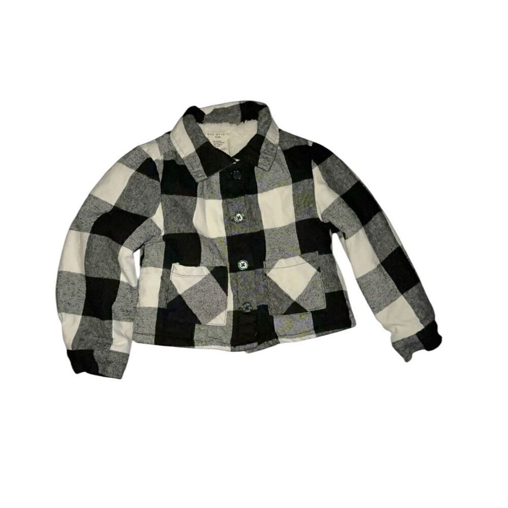 Max Studio Kids Sherpa Plaid Shacket